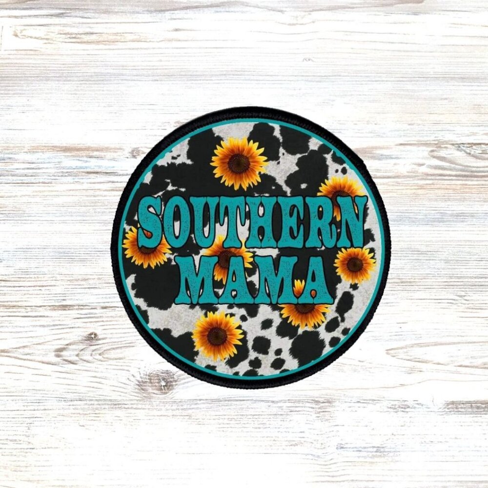Southern Mama Cow Print Hat Patch 5 Pack